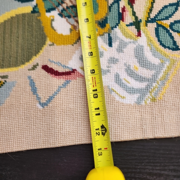 Vintage 70s Crewel Tapestry Music Harp Boho Home Decor Bohemian Wall Hanging - Picture 7 of 9